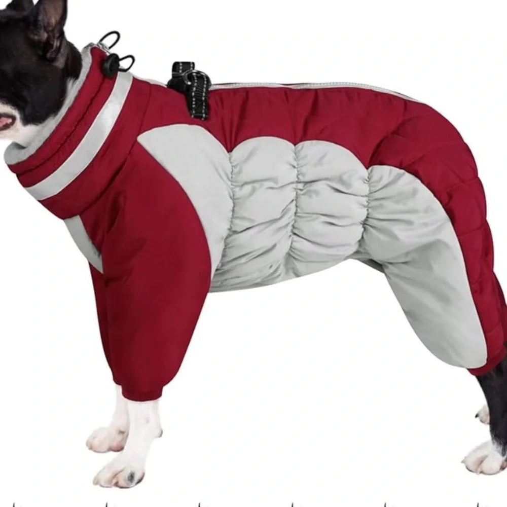 AOFITEE Fullbody Dog Coat Warm Fleece, Windproof W/Harness Built In S / 568-2
